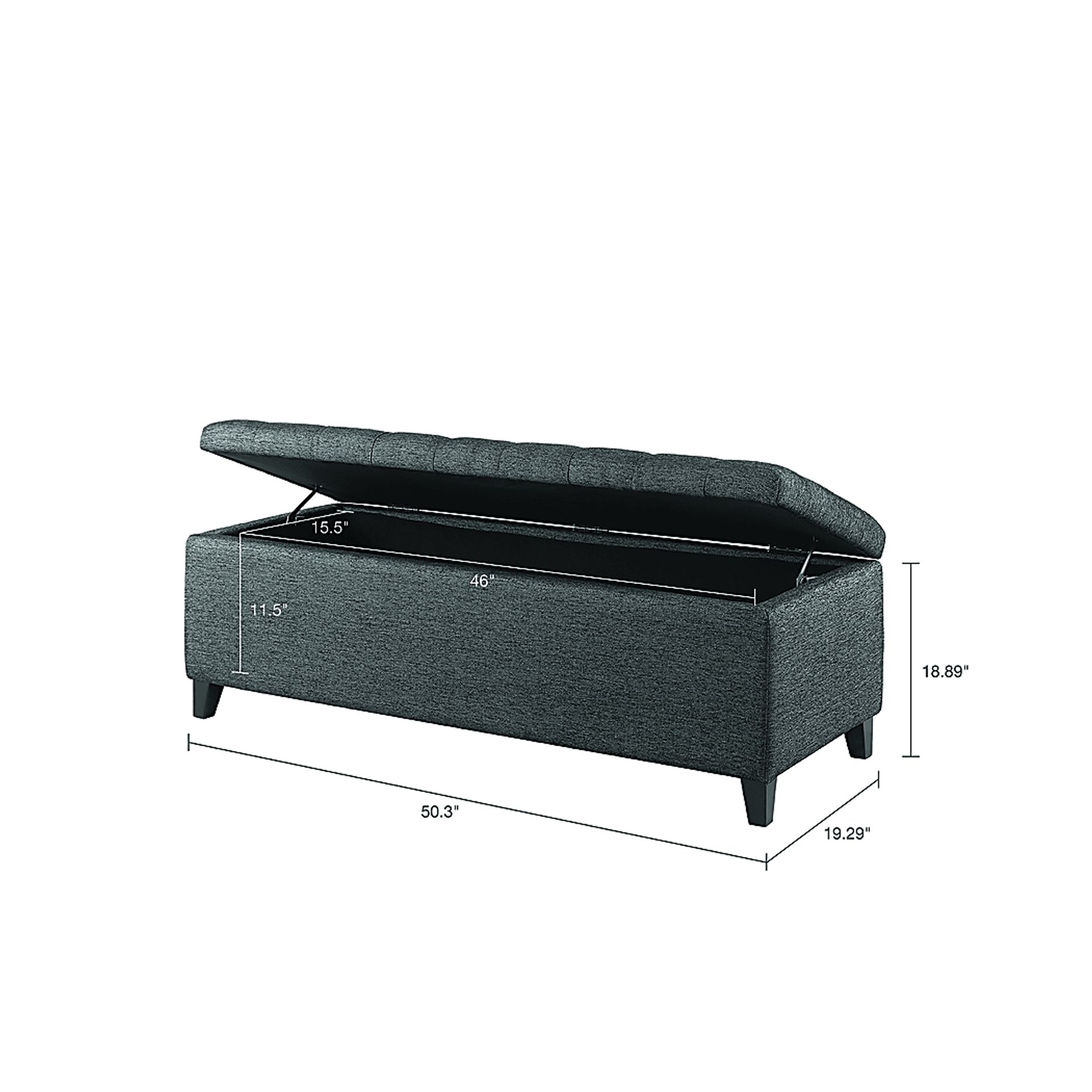 Rapdye Charcoal Accent Bench - Image 6