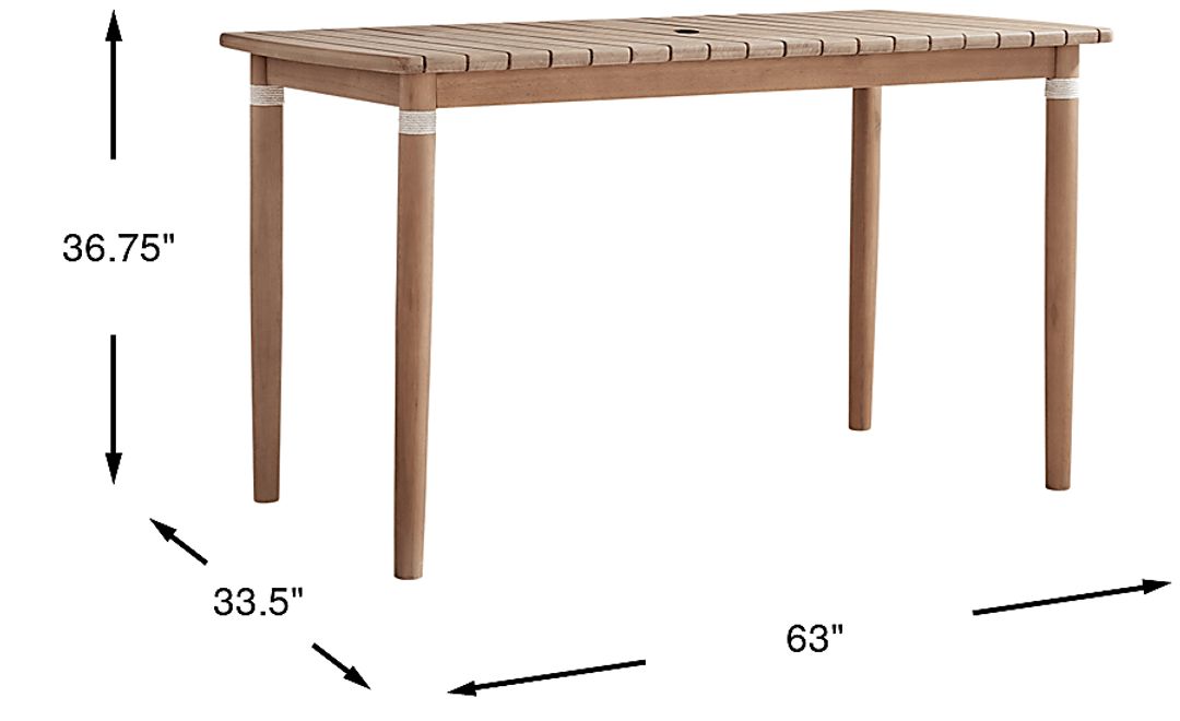 Raphina Gray 63 in. Bar Height Outdoor Dining Table