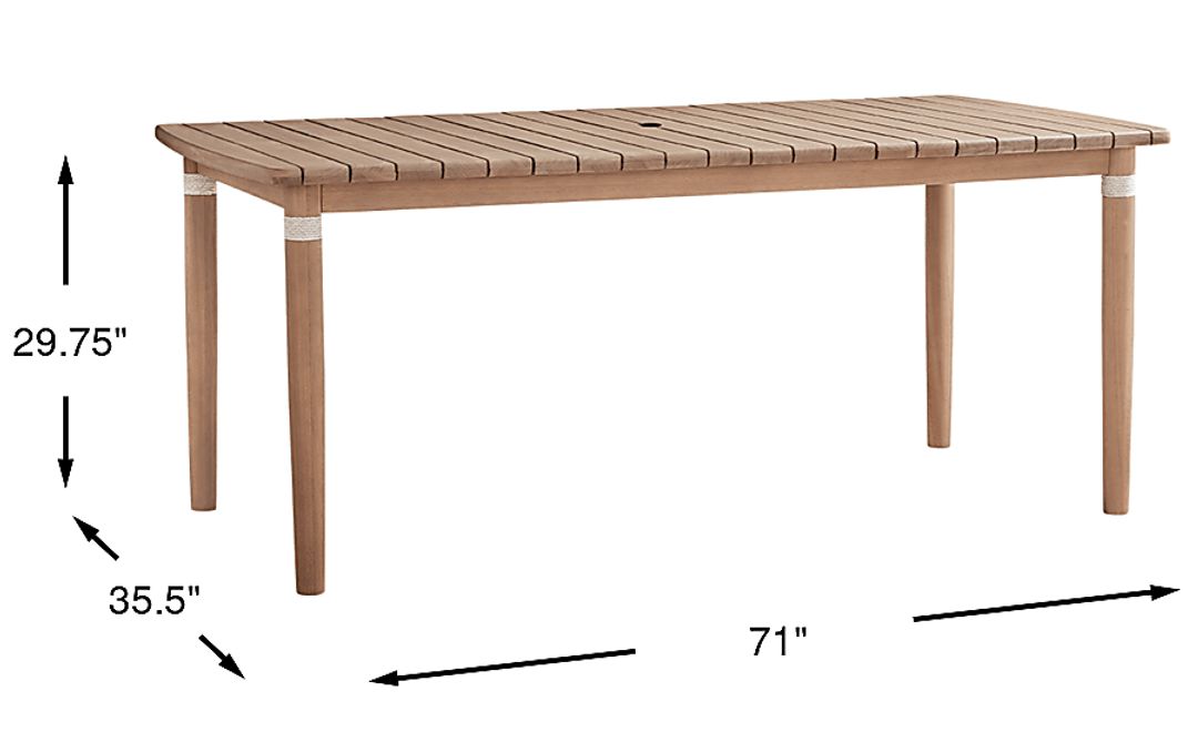Raphina Gray 71 in. Outdoor Dining Table