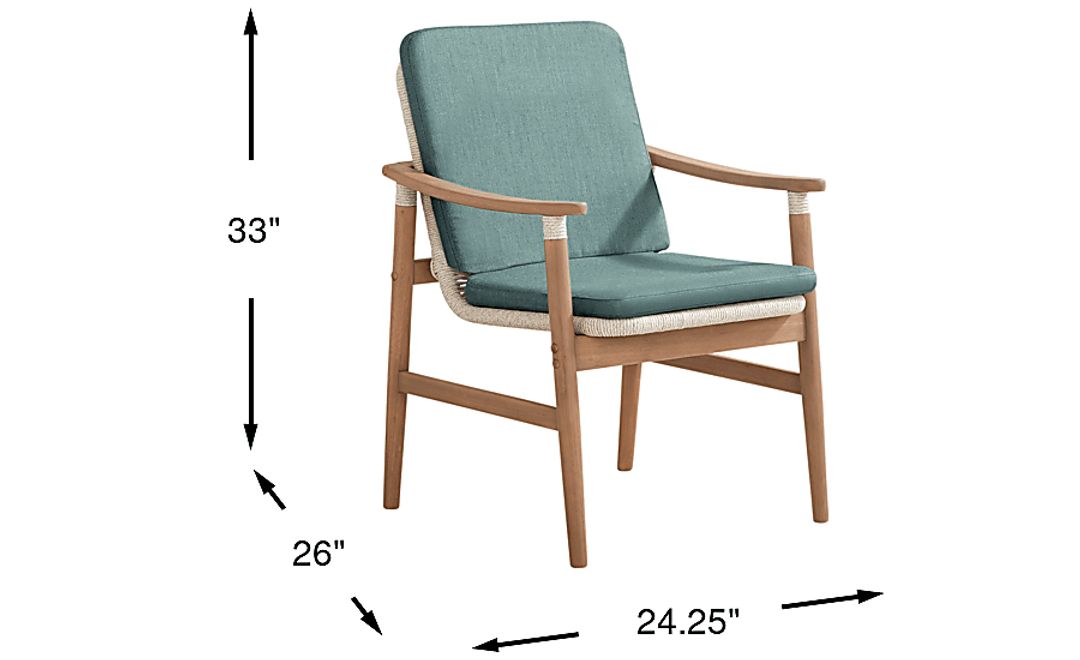 Raphina Gray Outdoor Arm Chair with Jungle Cushions
