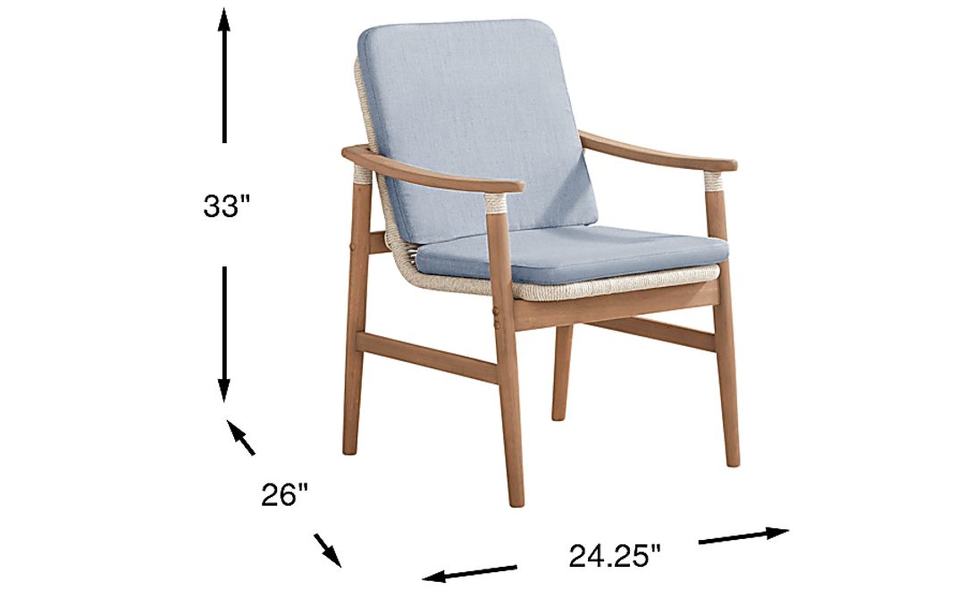Raphina Gray Outdoor Arm Chair with Rain Cushions