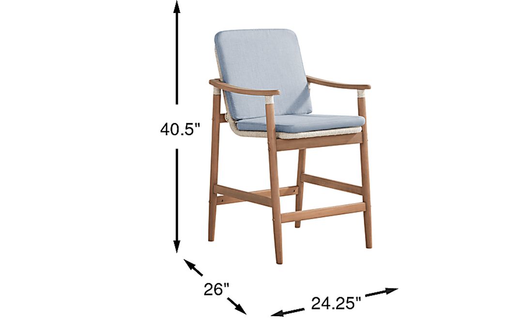 Raphina Gray Outdoor Barstool with Rain Cushions
