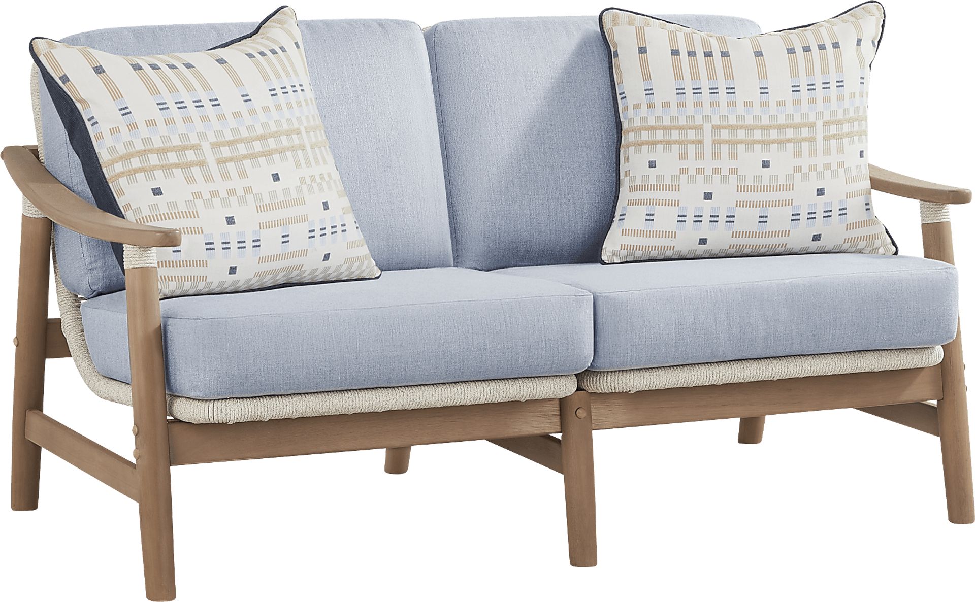Raphina Gray 4 Pc Outdoor Loveseat Seating Set with Rain Cushions - Image 3