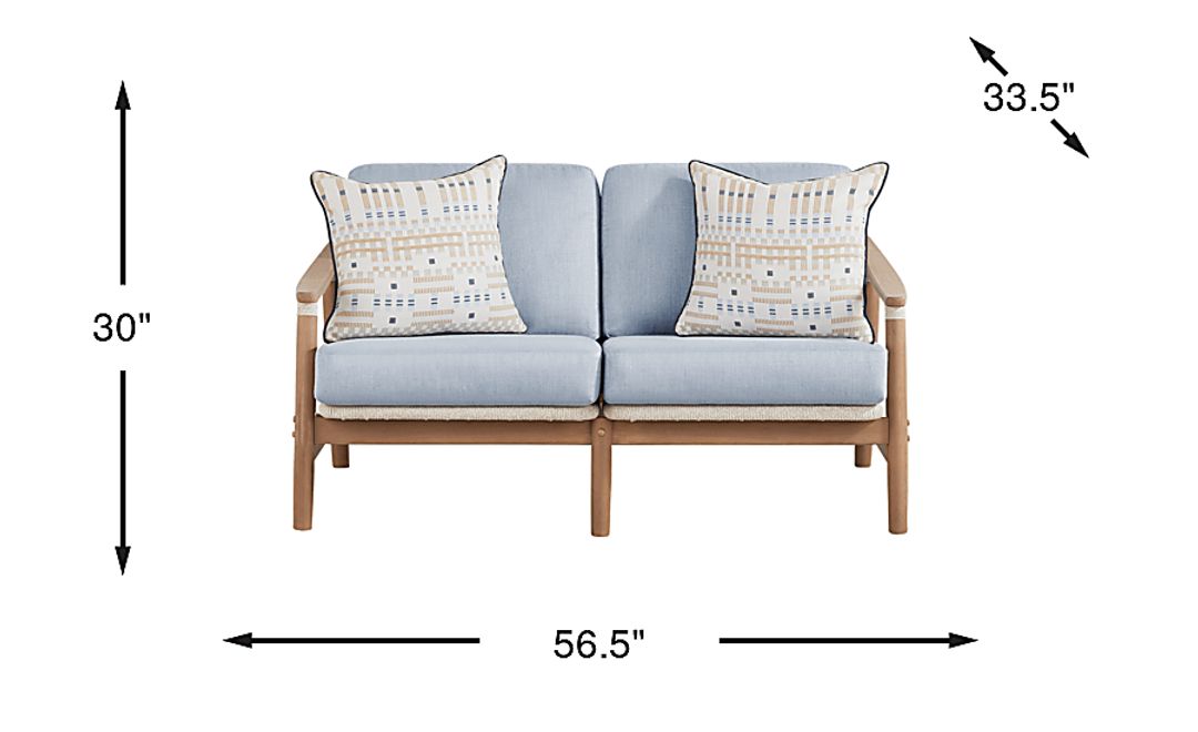Raphina Gray Outdoor Loveseat with Rain Cushions