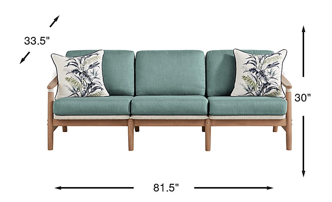 Raphina Gray Outdoor Sofa with Jungle Cushions