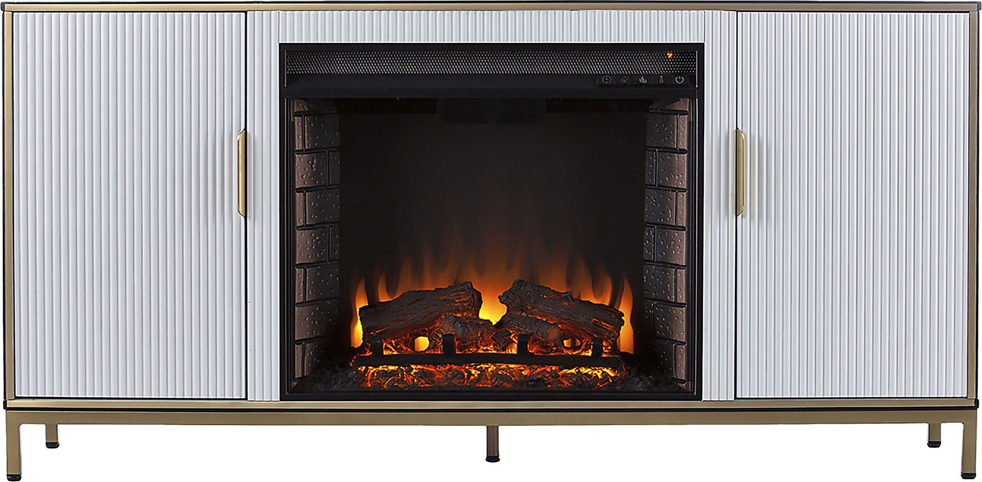 Rascher II White 54 in. Console, With Electric Fireplace - Image 7