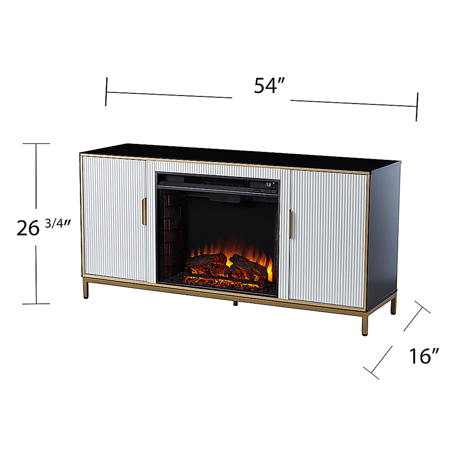 Rascher II White 54 in. Console, With Electric Fireplace - Image 10