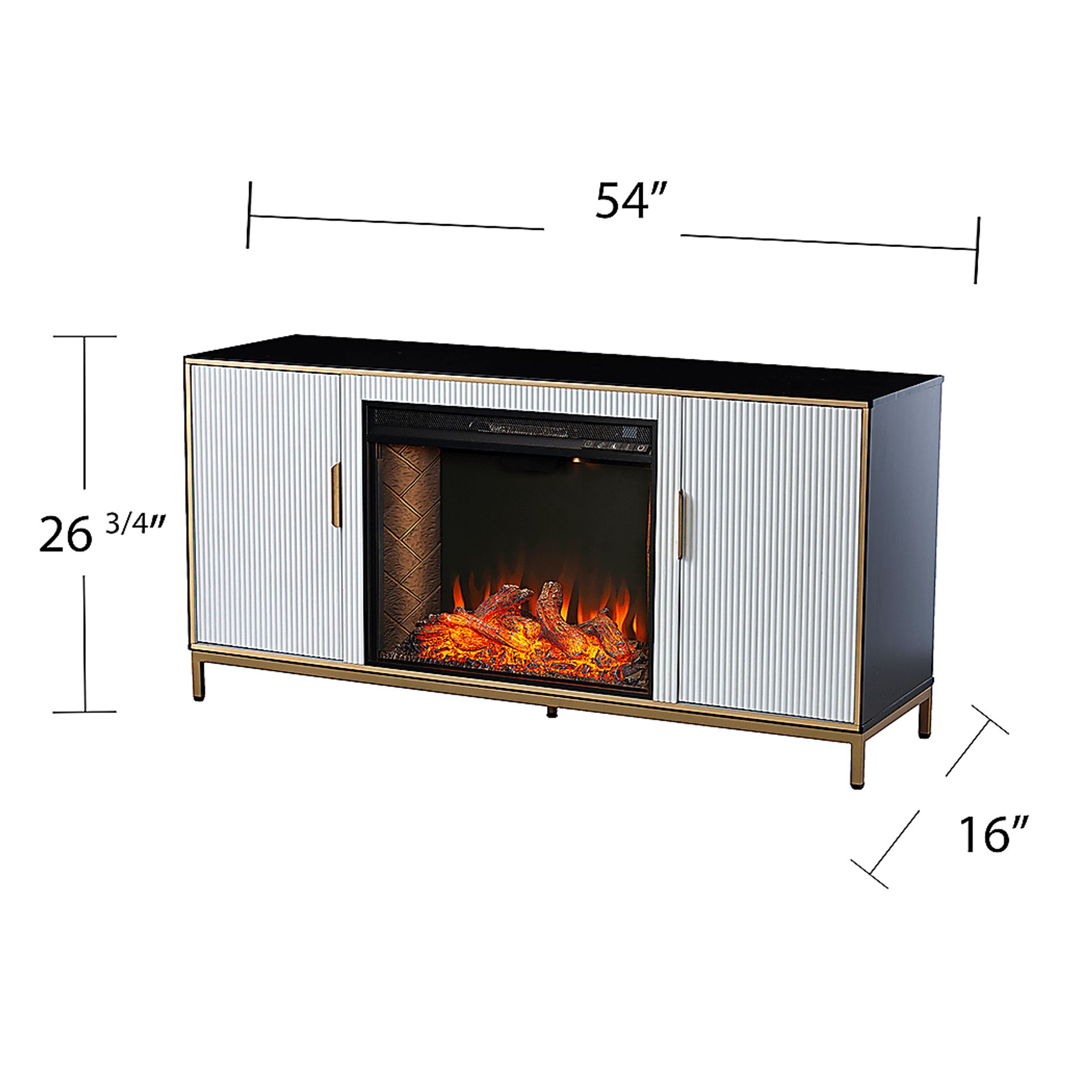 Rascher III White 54 in. Console, With Smart Electric Fireplace - Image 10