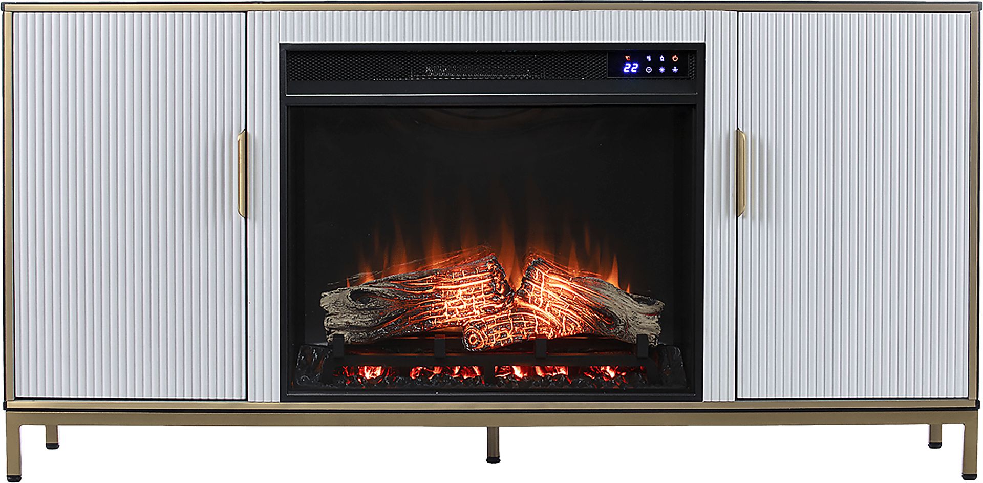 Rascher IV White 54 in. Console, With Touch Panel Electric Fireplace - Image 7