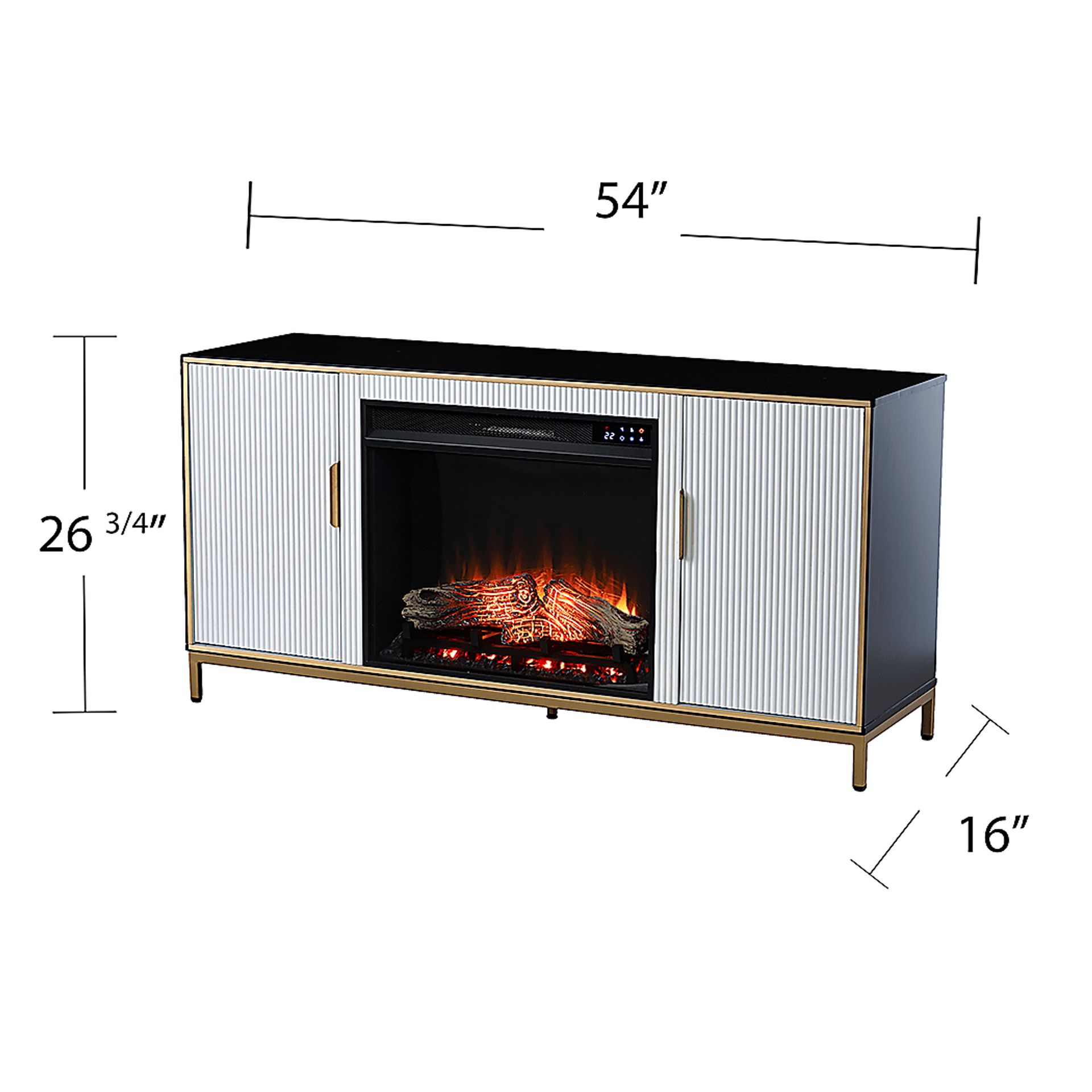 Rascher IV White 54 in. Console, With Touch Panel Electric Fireplace - Image 10
