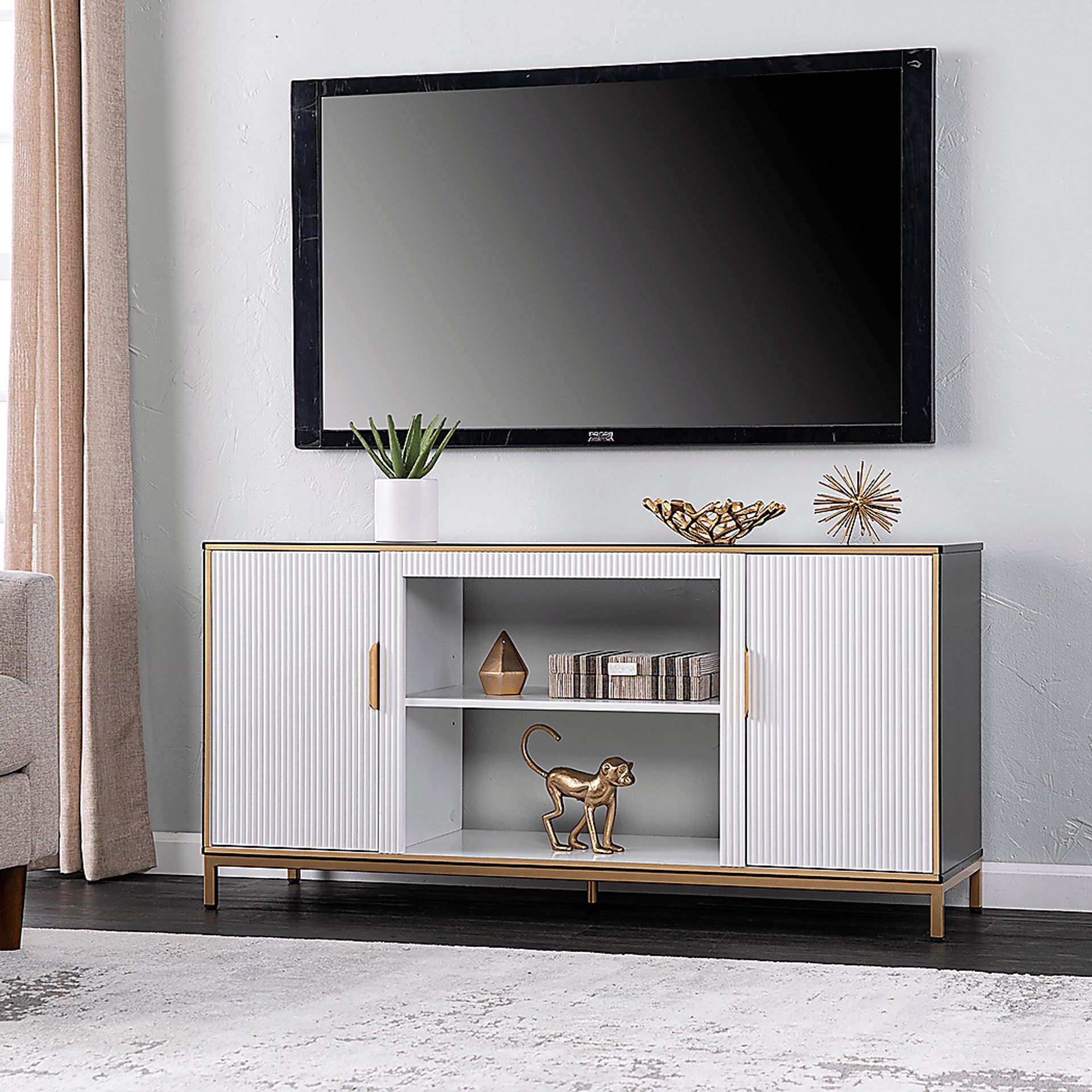 Rascher White 54 in. Console - Image 2