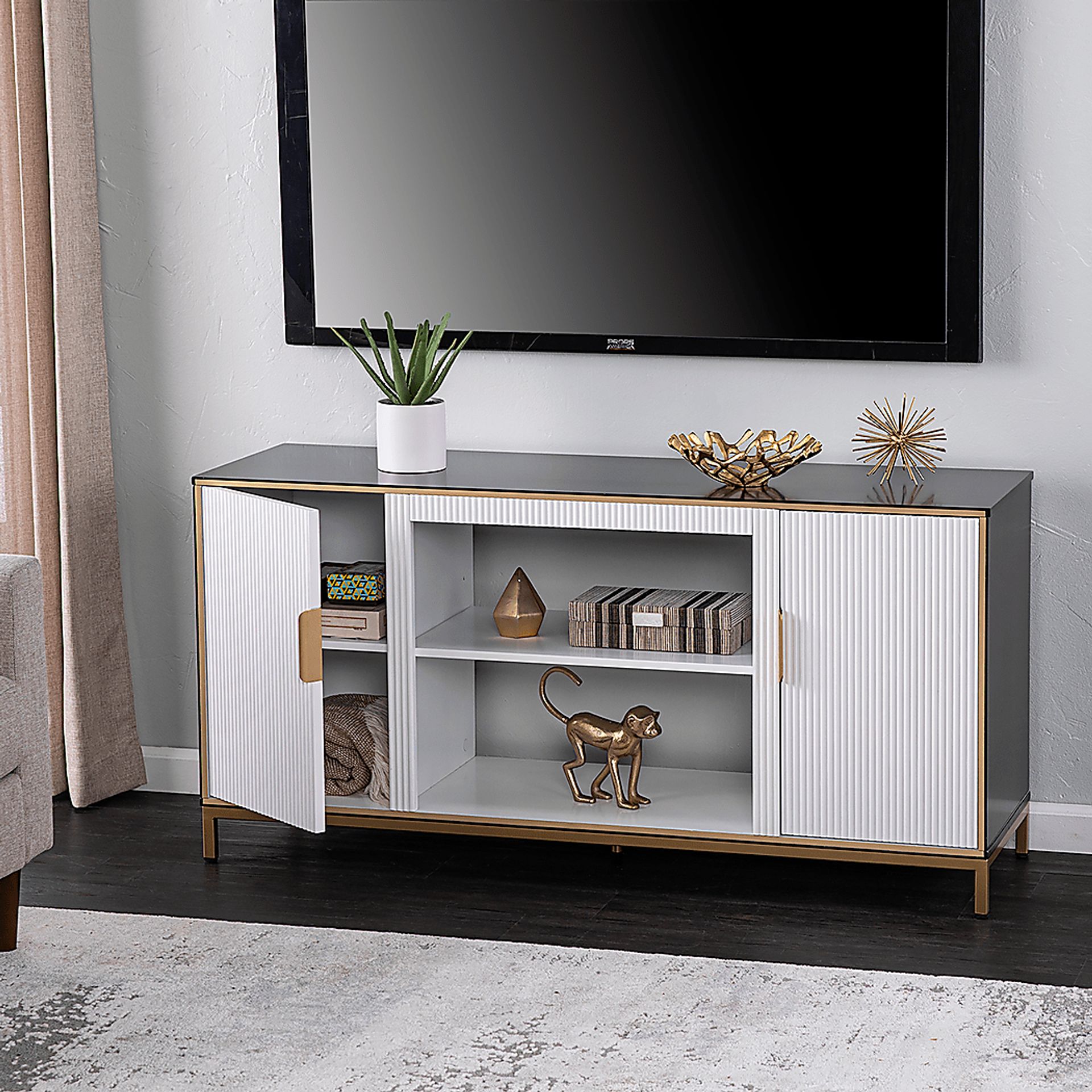 Rascher White 54 in. Console - Image 8