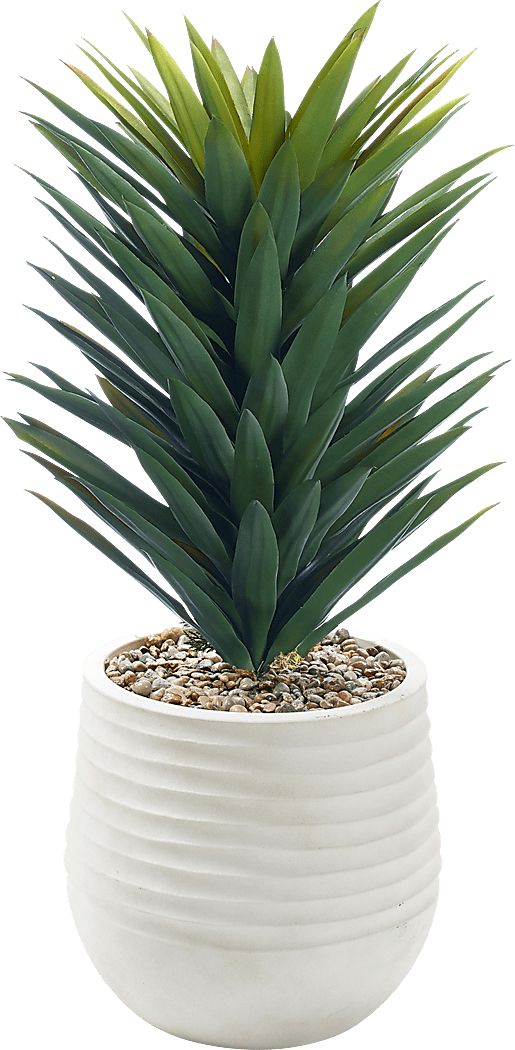 Rassy Green 41 in. UV Artificial Agave Plant in White Planter