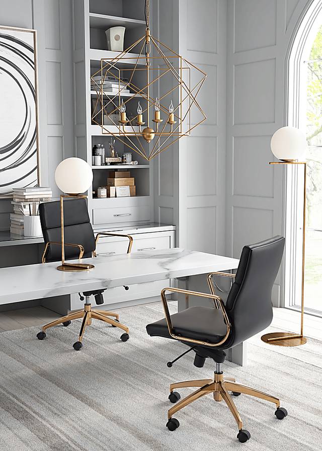 Ravanna Black Desk Chair - Thumbnail - Image 2
