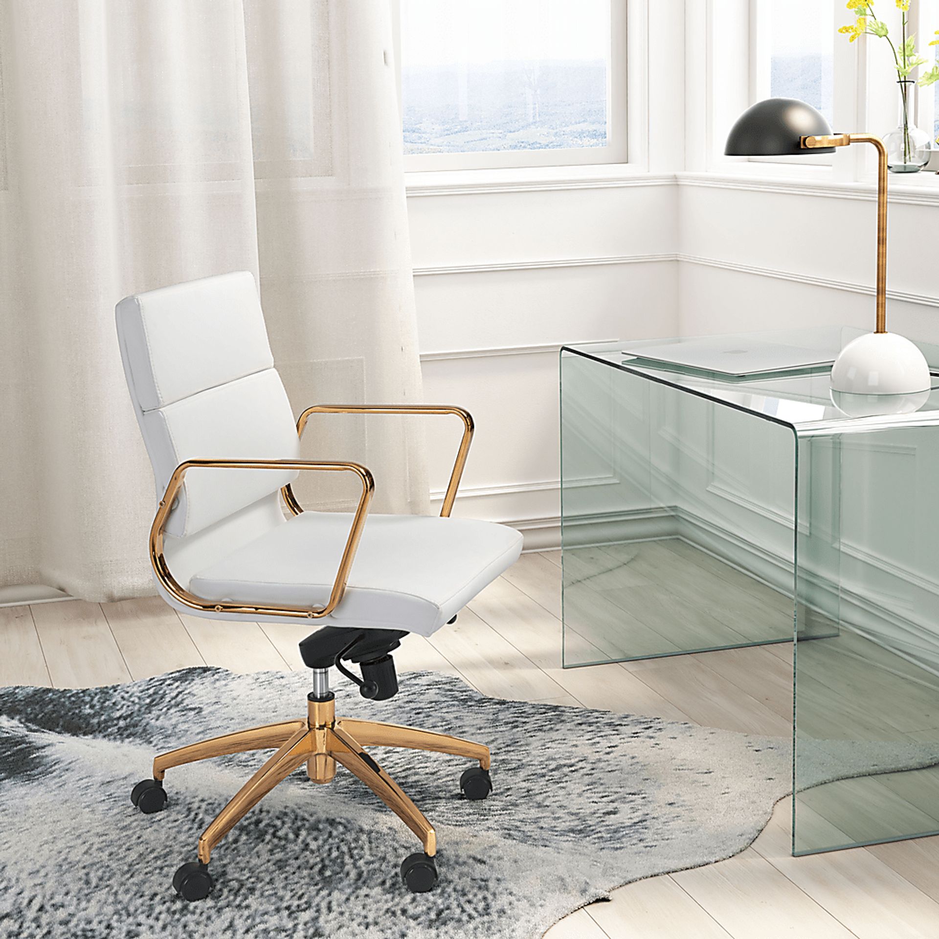 Ravanna White Desk Chair - Image 2