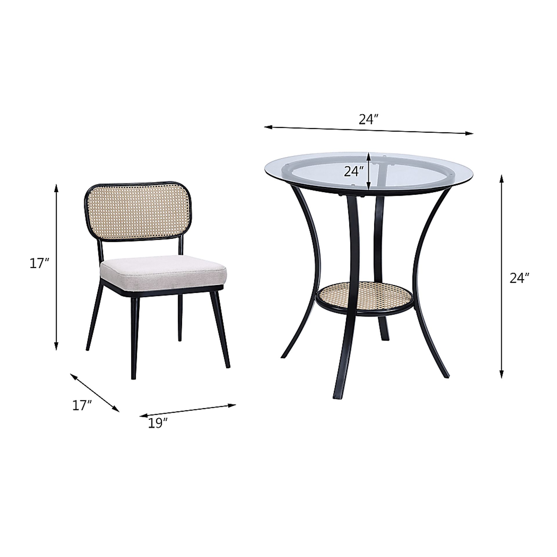 Ravensaide Black 3 Pc Dining Set - Image 11