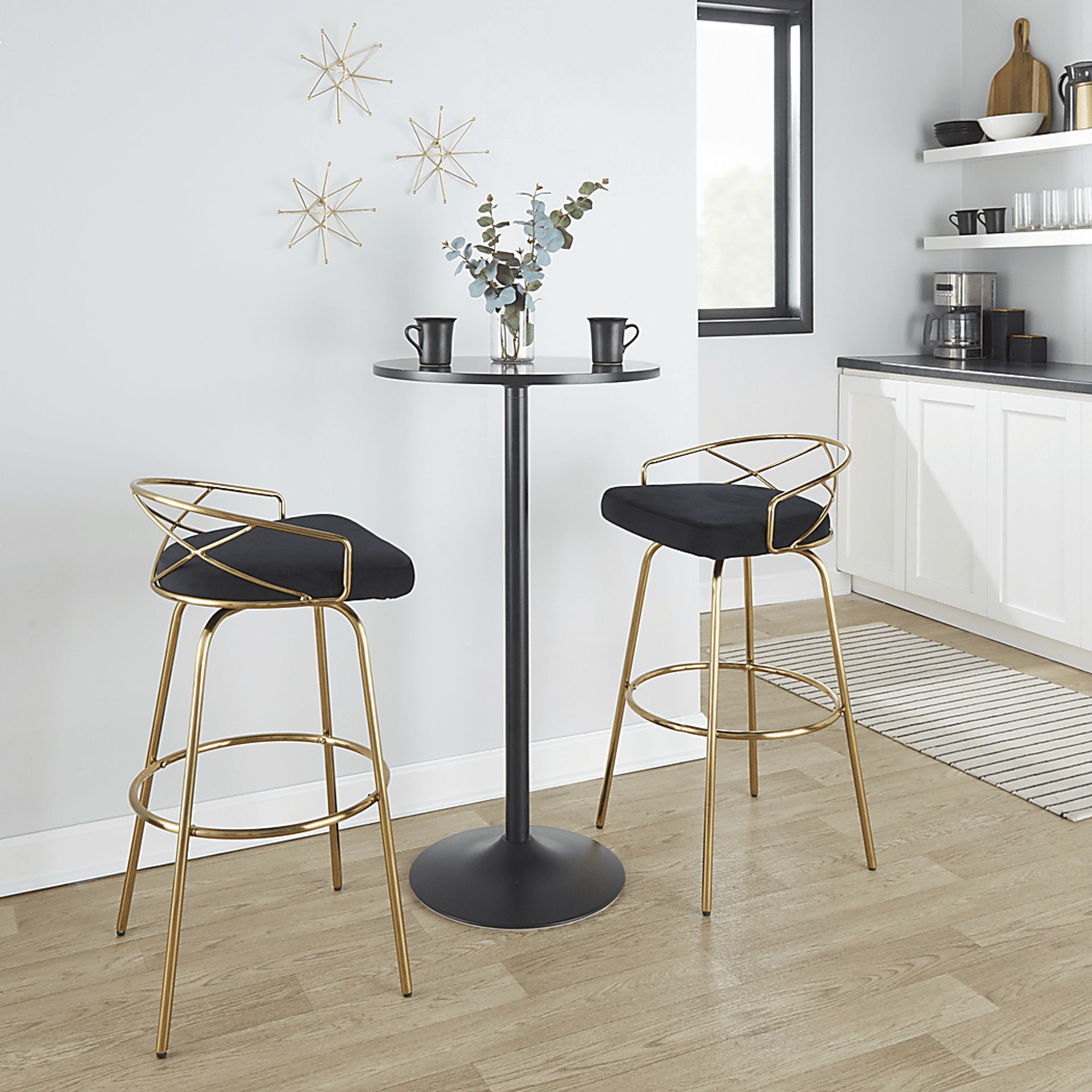 Ravensburg I Black Swivel Barstool, Set of 2 - Image 4