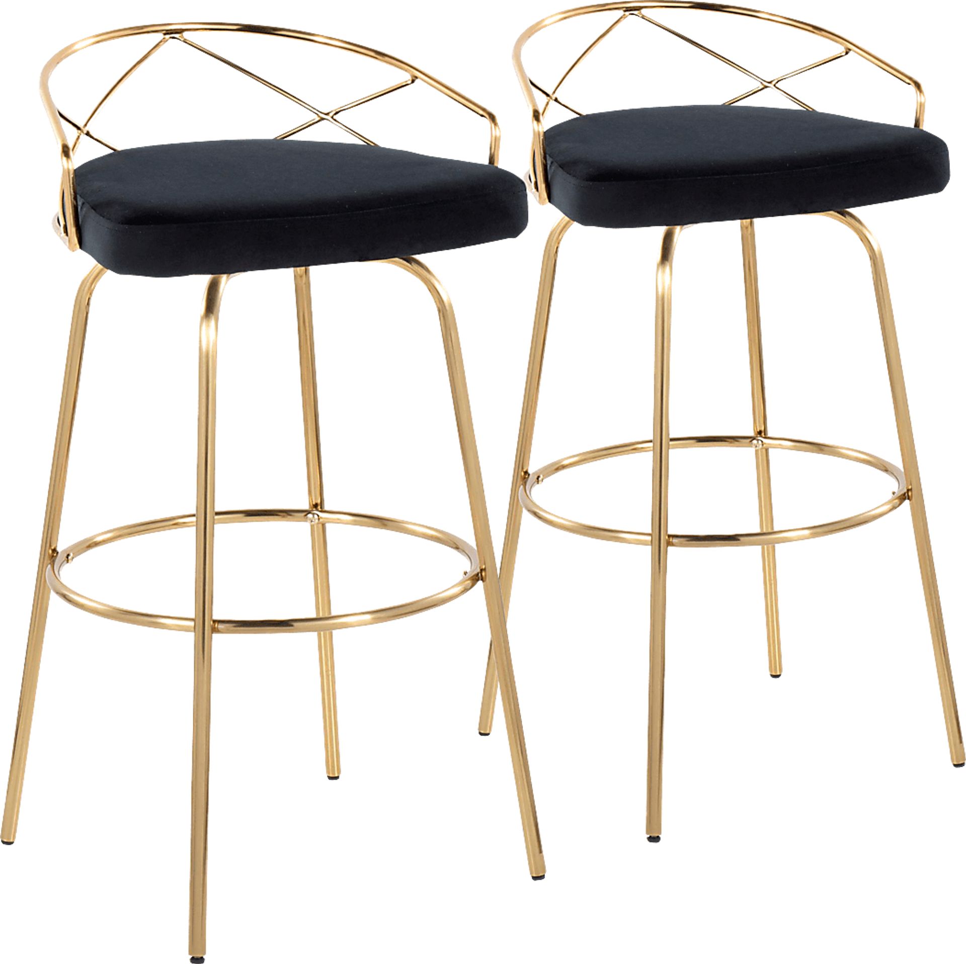 Ravensburg I Black Swivel Barstool, Set of 2 - Image 1