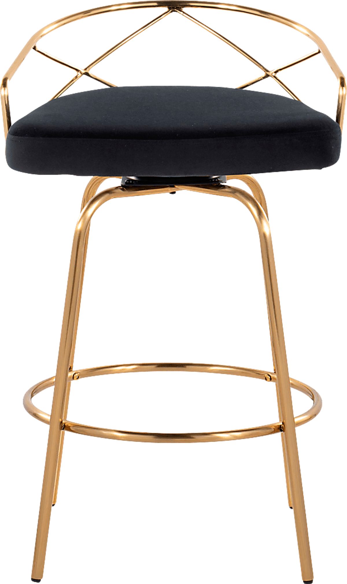 Ravensburg I Gold Colors,Metal Black Velvet Plush Swivel Barstool ...