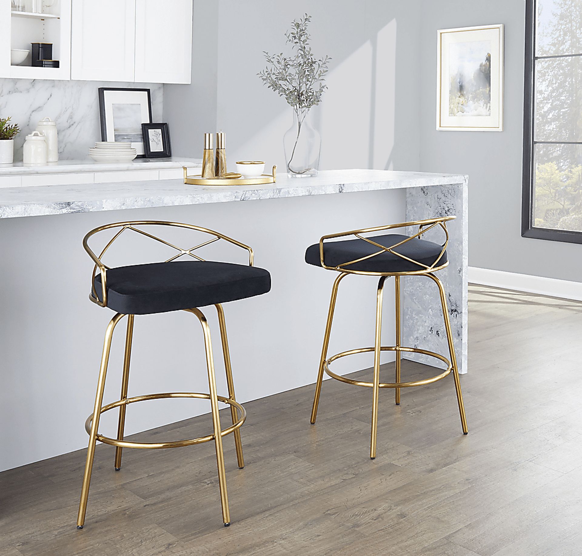 Ravensburg I Black Swivel Counter Height Stool, Set of 2 - Image 6