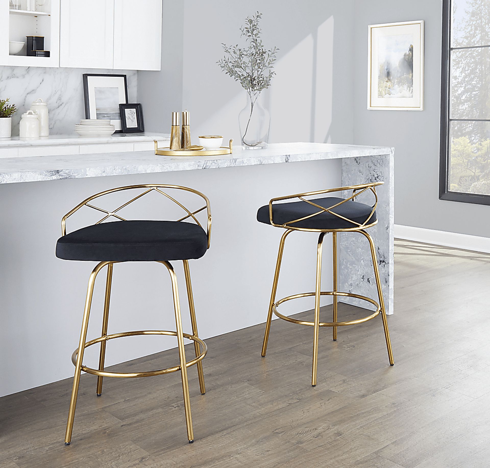 Ravensburg I Black Swivel Counter Height Stool, Set of 2 - Image 7