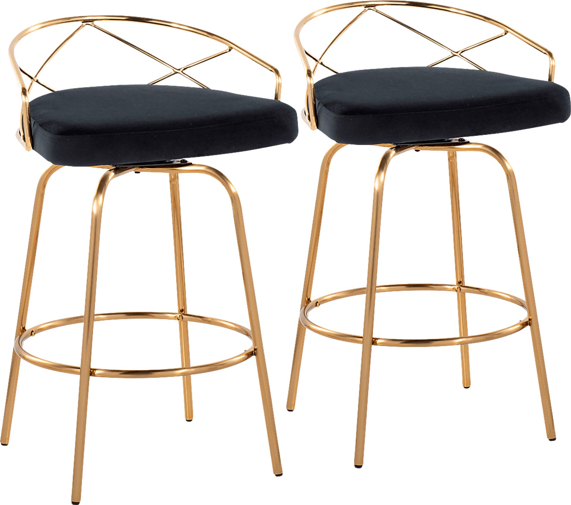 Ravensburg I Black Swivel Counter Height Stool, Set of 2 - Image 1