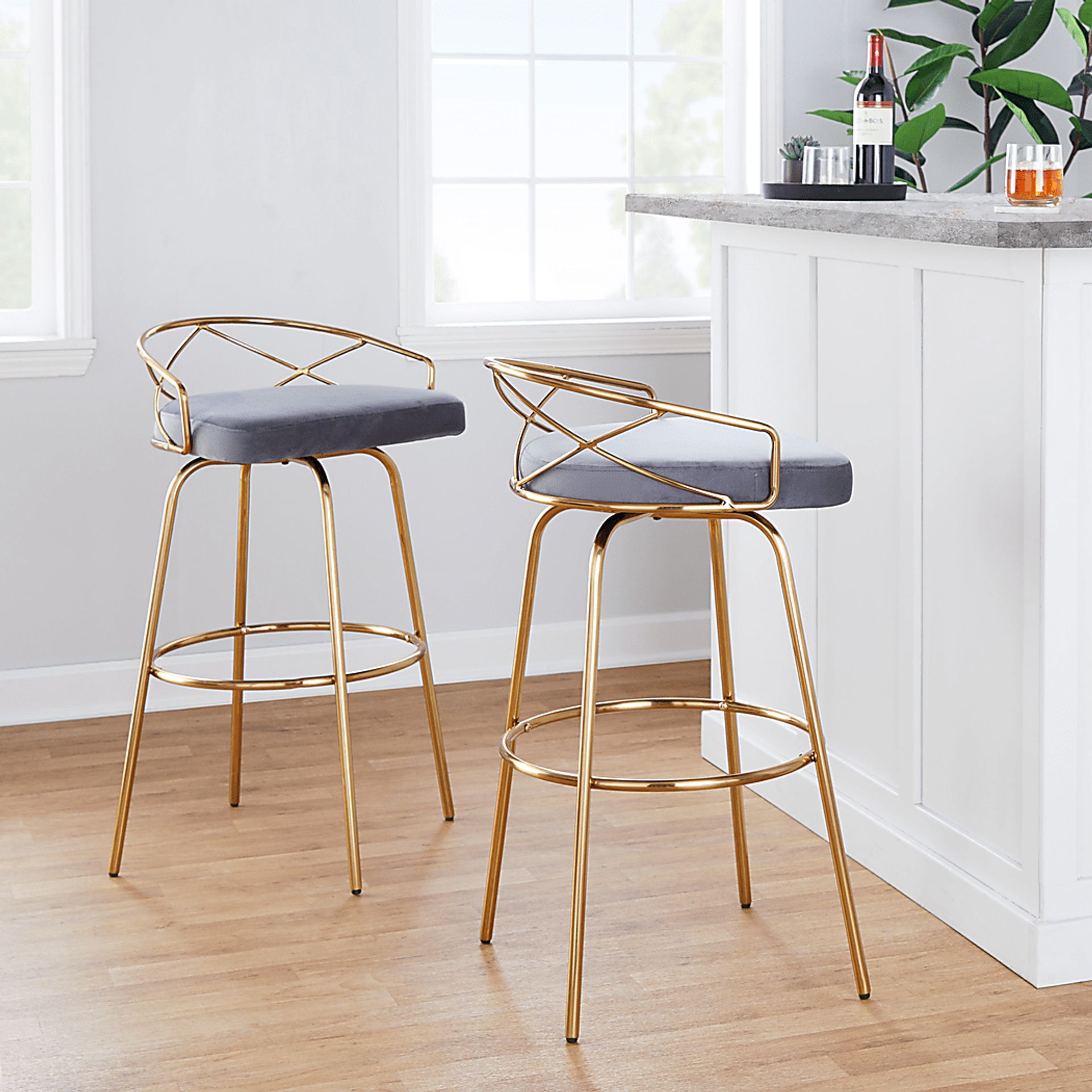 Ravensburg I Gray Barstool, Set of 2 - Image 2