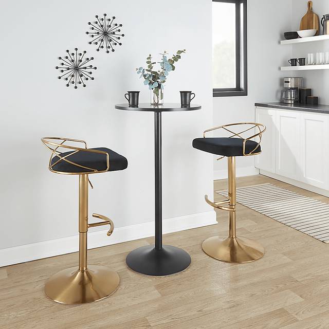 Ravensburg II Black Adjustable Barstool, Set of 2 - Thumbnail - Image 2