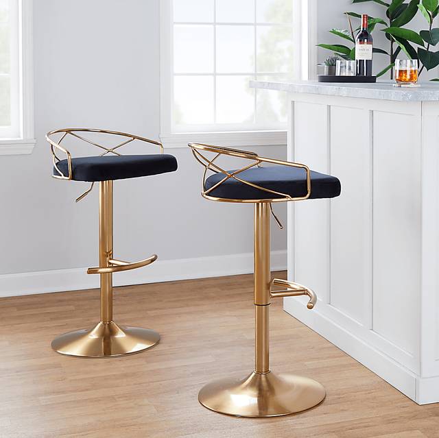 Ravensburg II Black Adjustable Barstool, Set of 2 - Thumbnail - Image 3