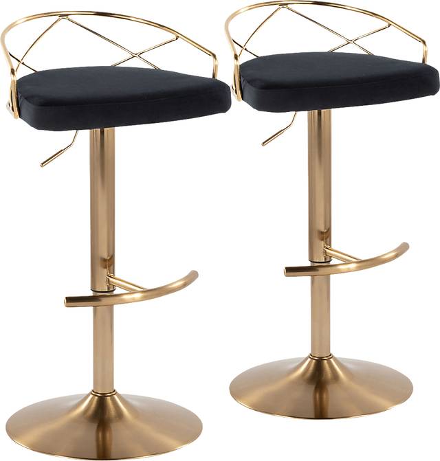 Ravensburg II Black Adjustable Barstool, Set of 2 - Thumbnail - Image 1
