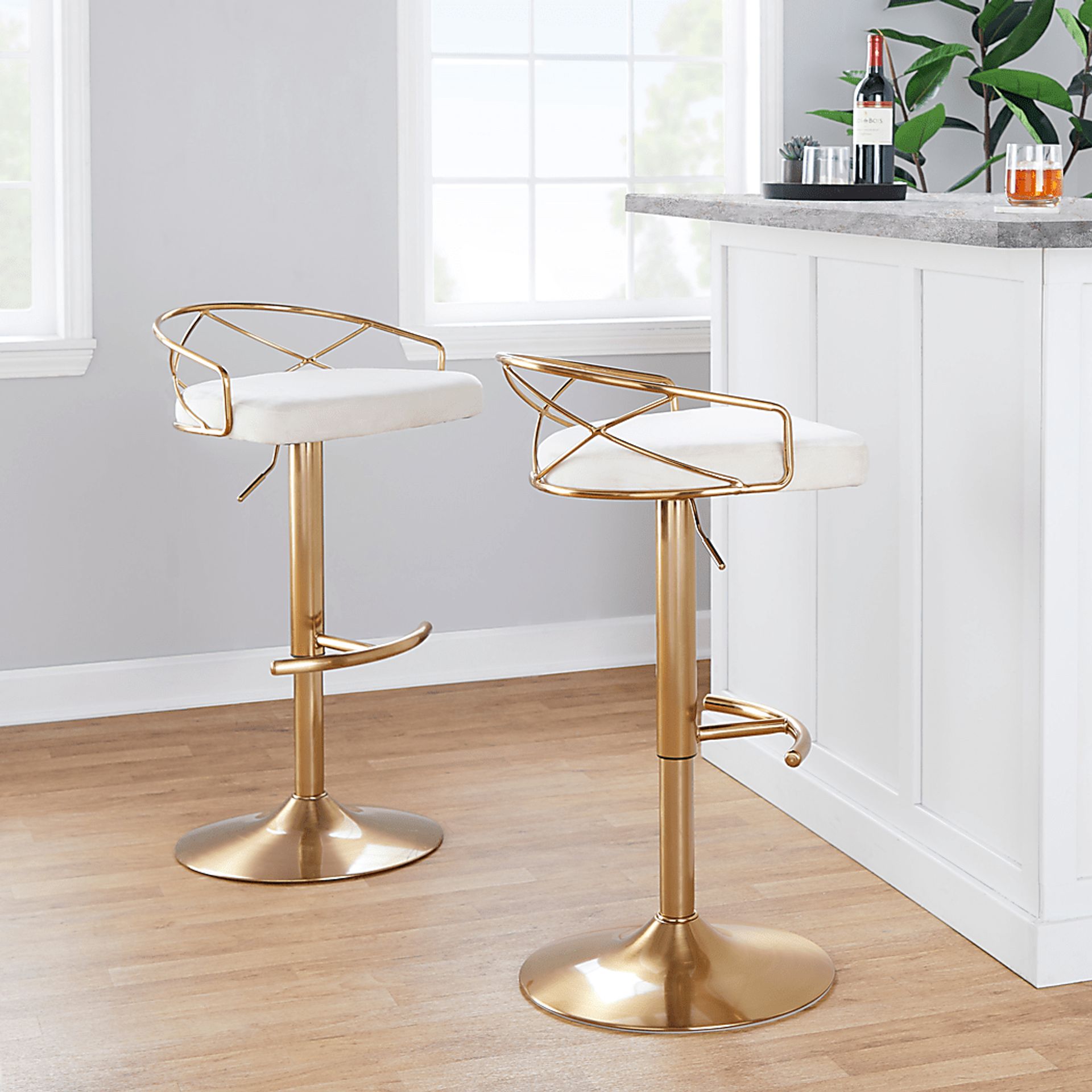 Ravensburg II Cream Adjustable Barstool, Set of 2 - Image 2