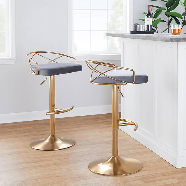 Ravensburg II Gray Adjustable Barstool, Set of 2 - Thumbnail - Image 2