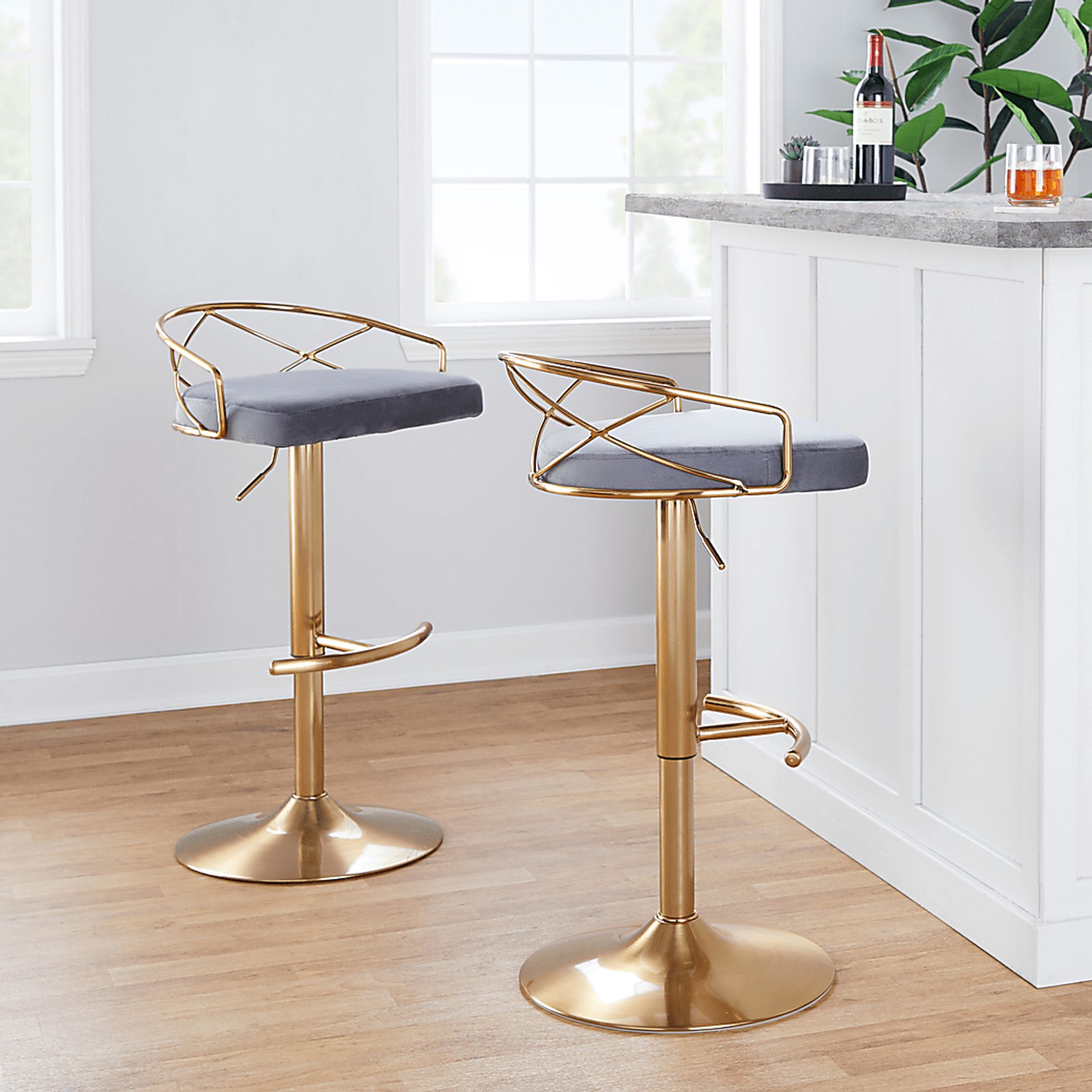 Ravensburg II Gray Adjustable Barstool, Set of 2 - Image 2