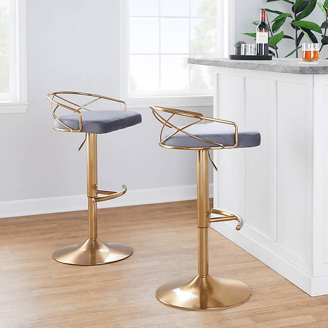 Ravensburg II Gray Adjustable Barstool, Set of 2 - Thumbnail - Image 4