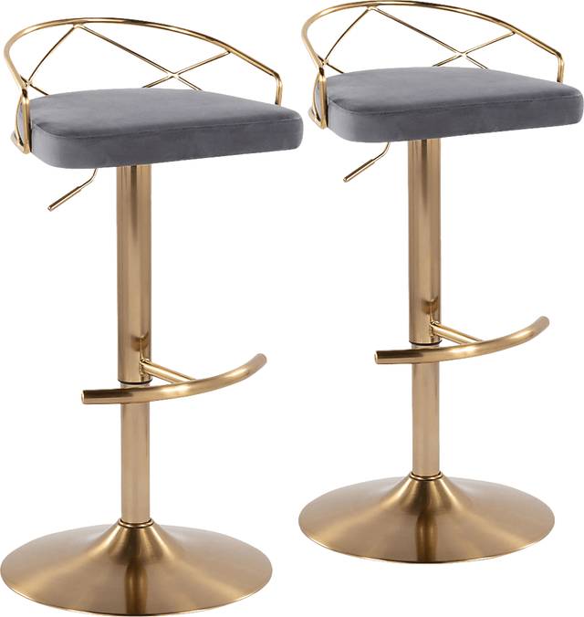 Ravensburg II Gray Adjustable Barstool, Set of 2 - Thumbnail - Image 1
