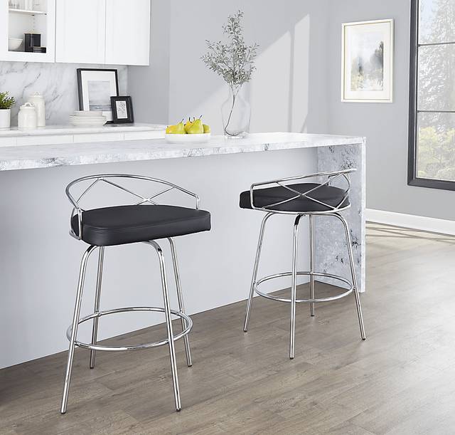 Ravensburg III Black Swivel Counter Height Stool, Set of 2 - Thumbnail - Image 6