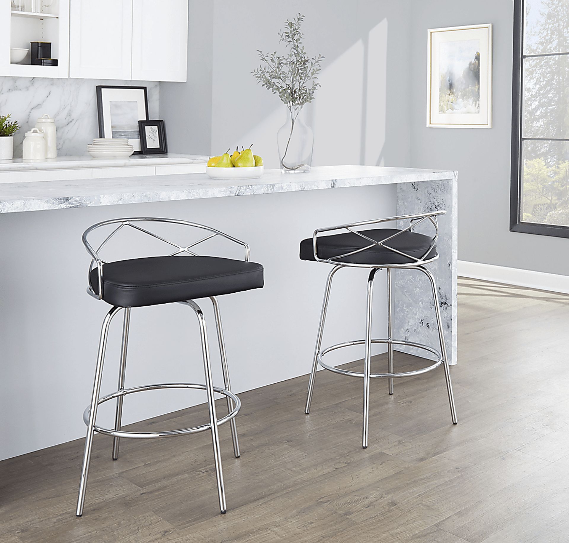 Ravensburg III Black Swivel Counter Height Stool, Set of 2 - Image 6