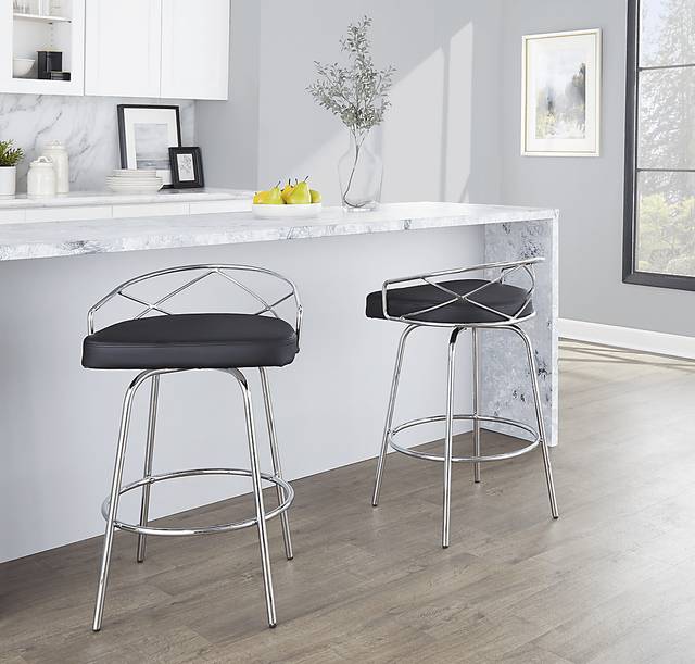 Ravensburg III Black Swivel Counter Height Stool, Set of 2 - Thumbnail - Image 7