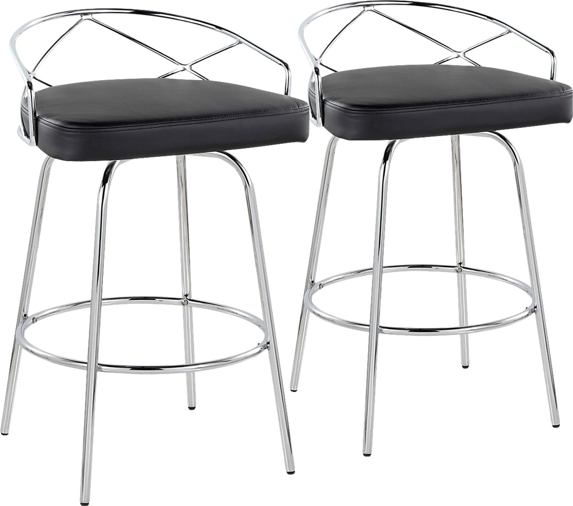 Ravensburg III Black Swivel Counter Height Stool, Set of 2 - Image 1