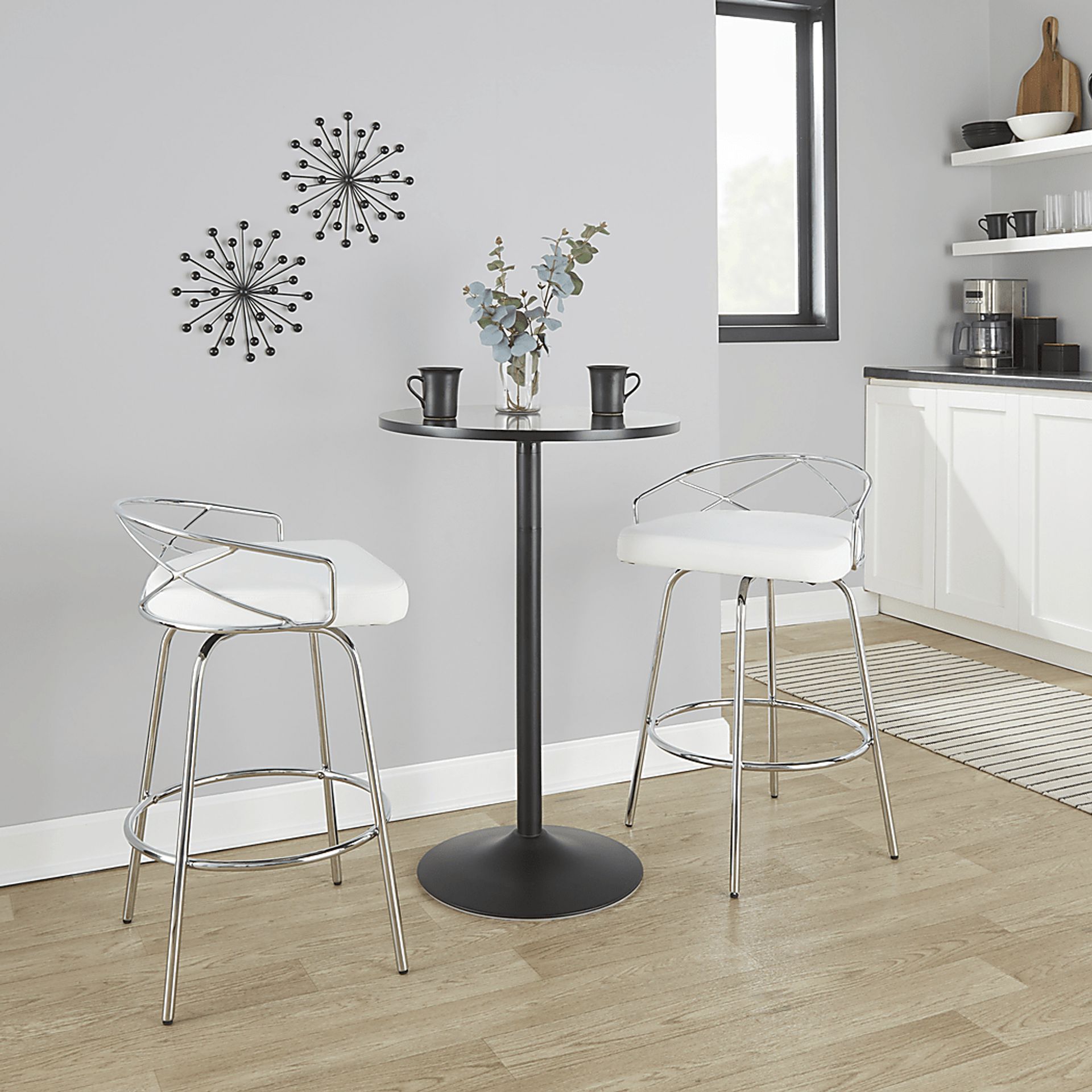 Ravensburg III White Swivel Counter Height Stool, Set of 2 - Image 3