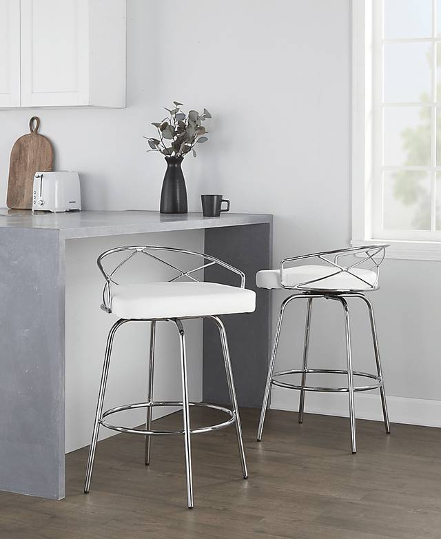 Ravensburg III White Swivel Counter Height Stool, Set of 2 - Thumbnail - Image 4