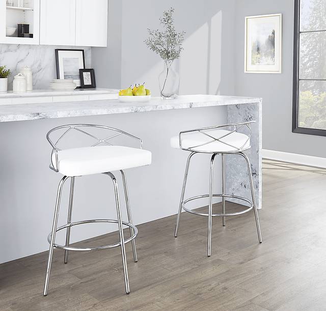 Ravensburg III White Swivel Counter Height Stool, Set of 2 - Thumbnail - Image 6