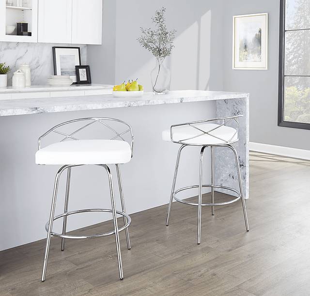 Ravensburg III White Swivel Counter Height Stool, Set of 2 - Thumbnail - Image 7