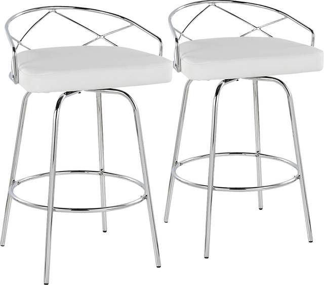 Ravensburg III White Swivel Counter Height Stool, Set of 2 - Thumbnail - Image 1