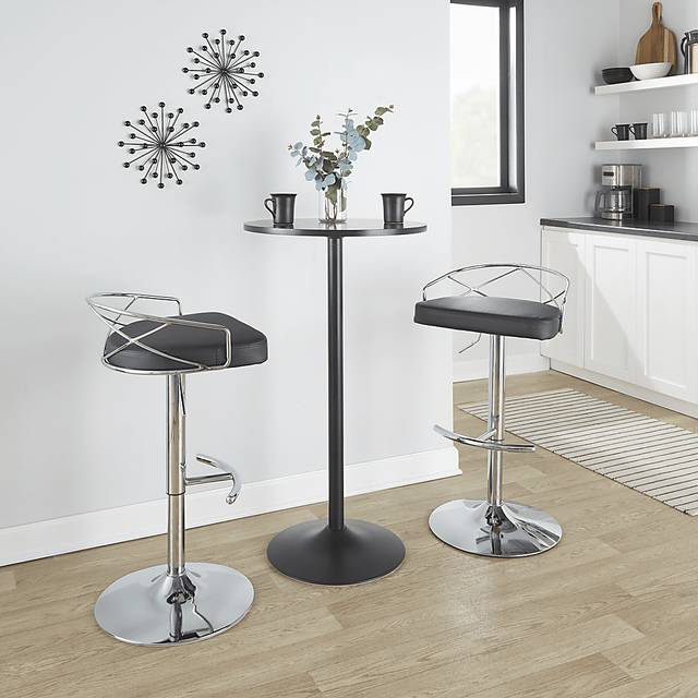 Ravensburg IV Black Adjustable Barstool, Set of 2 - Thumbnail - Image 4