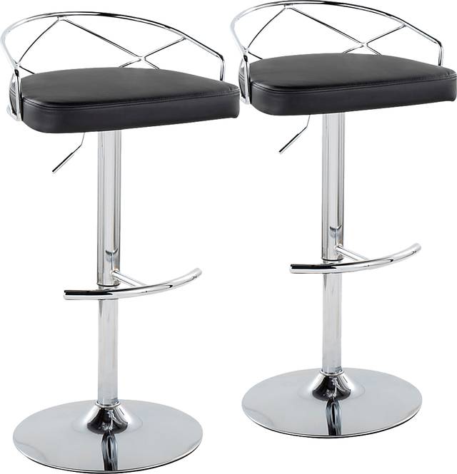 Ravensburg IV Black Adjustable Barstool, Set of 2 - Thumbnail - Image 1
