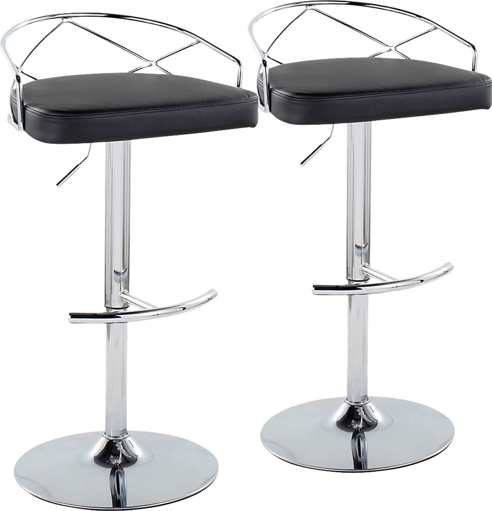 Ravensburg IV Black Adjustable Barstool, Set of 2 - Image 1
