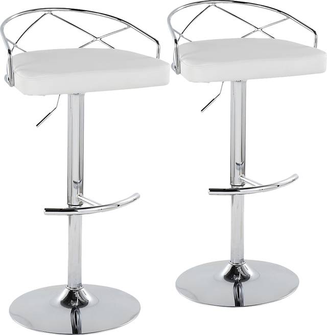 Ravensburg IV White Adjustable Barstool, Set of 2 - Thumbnail - Image 1