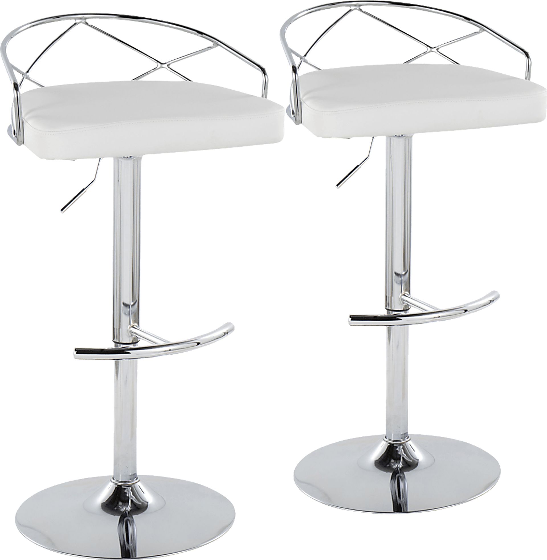 Ravensburg IV White Adjustable Barstool, Set of 2 - Image 1