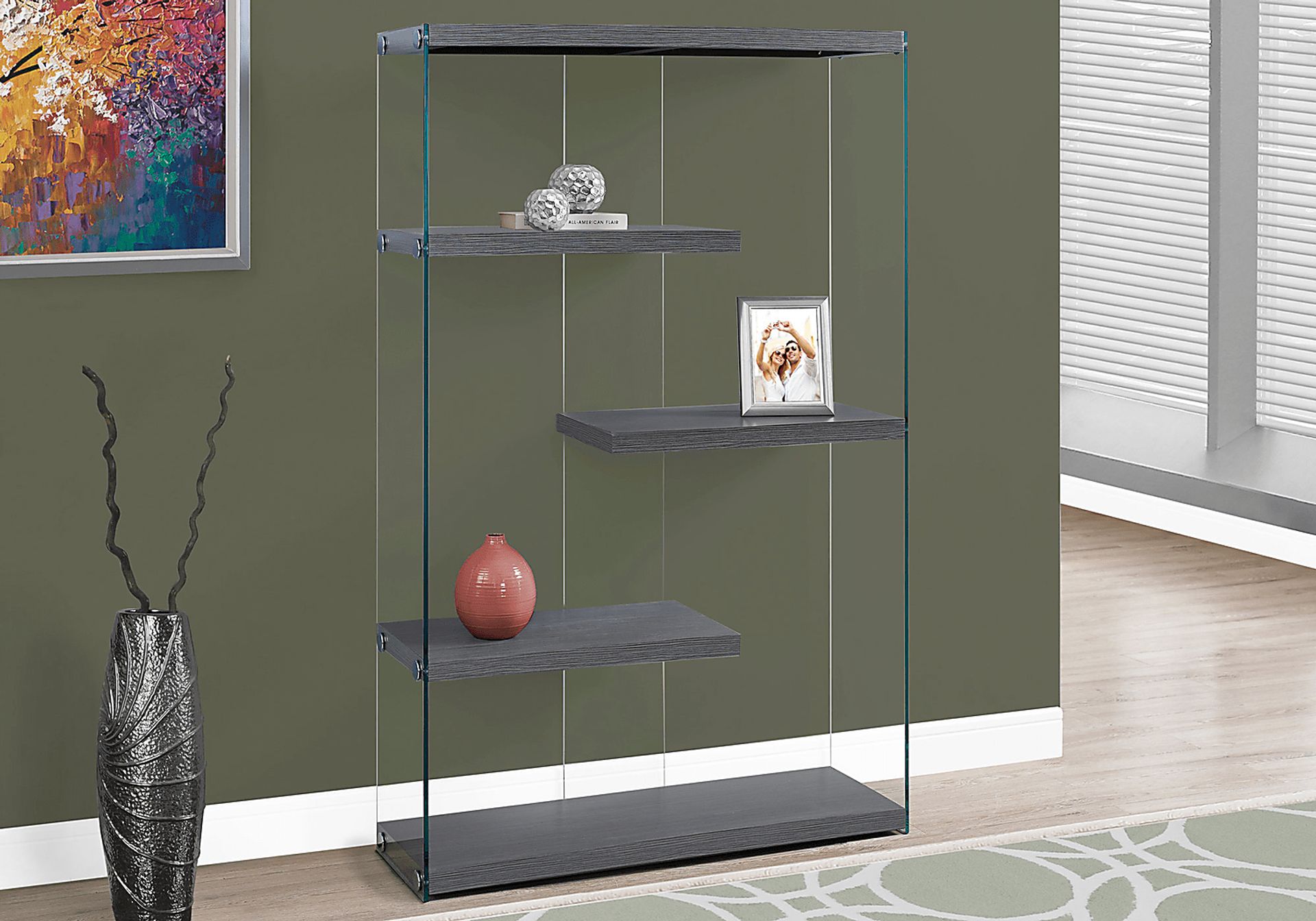 Ravine Charcoal Bookcase - Image 2